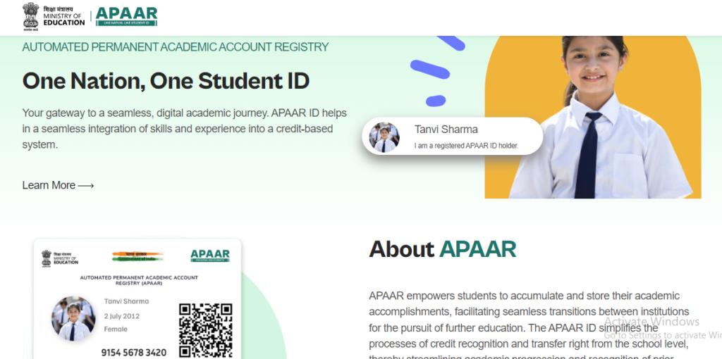 APAAR ID Login